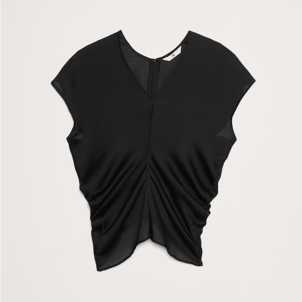 Banana Republic Sheer Crinkle Satin Top